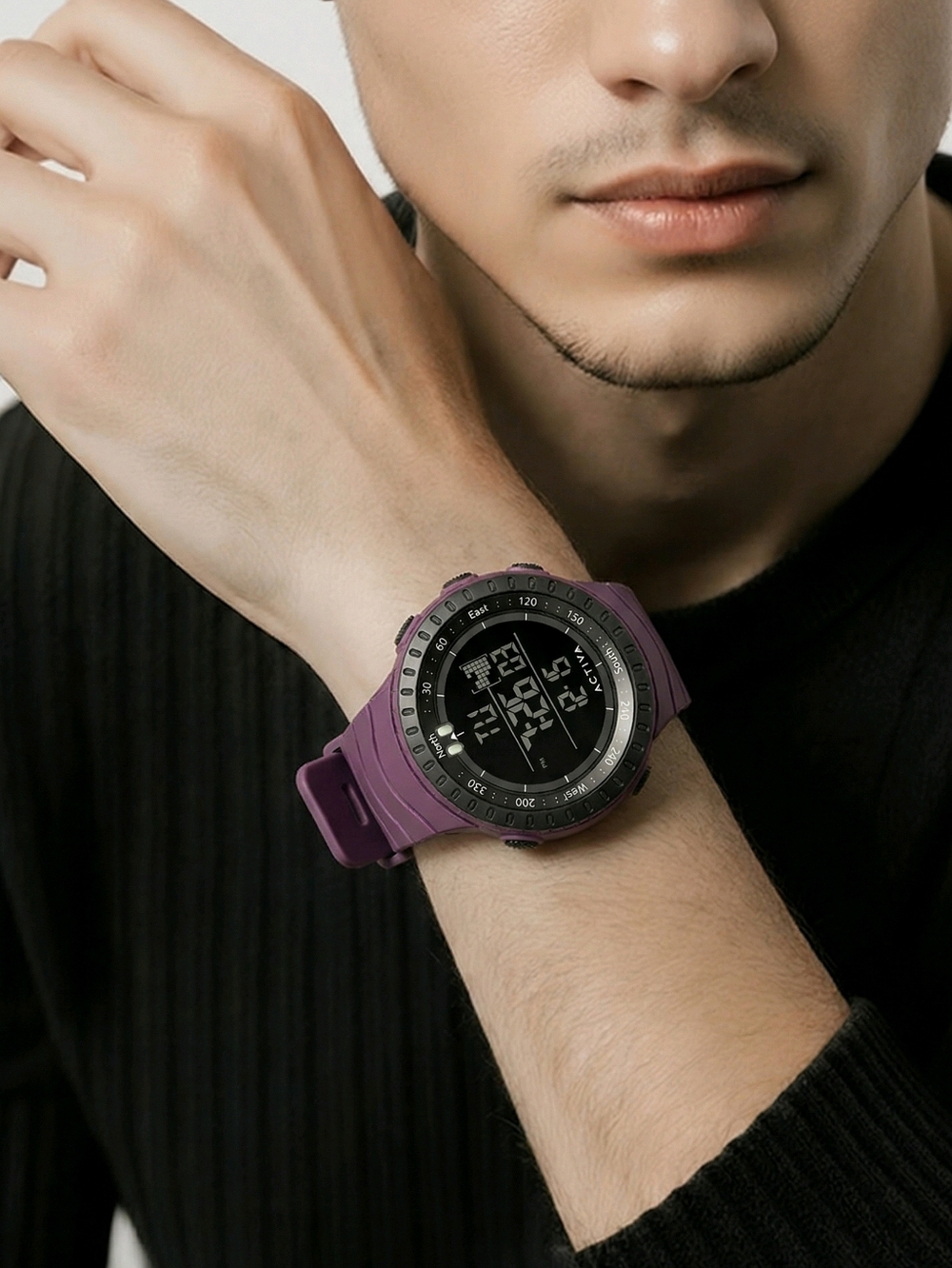 Invicta Purple Digital Sport Watch with Black Bezel